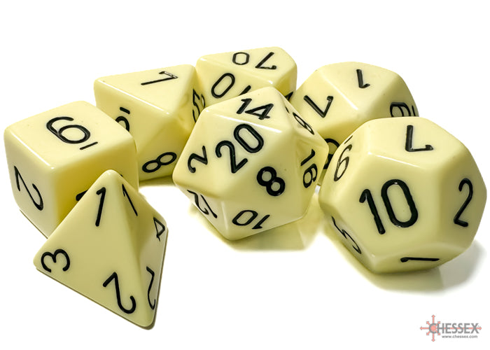 Chessex Opaque Yellow/Black Pastel Polyhedral 7-Die Set