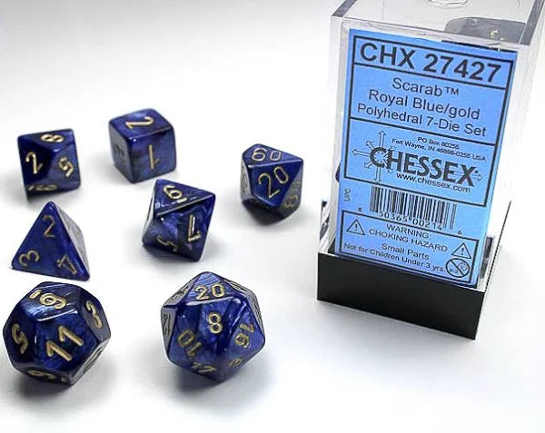 Chessex Black-Blue/Gold Polyhedral 7-Die Set