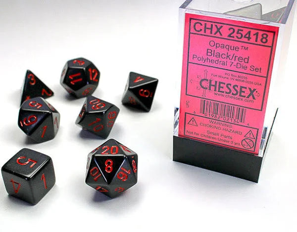 Chessex Black/Red Polyhedral 7-Die Set