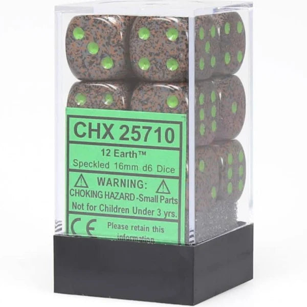 Chessex Earth 16mm D6 Dice Block