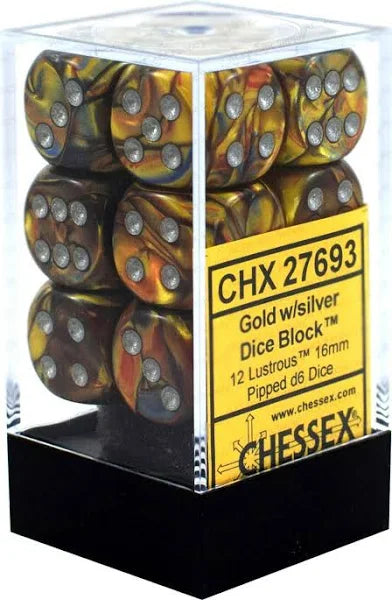 Chessex Gold/Silver 16mm D6 Dice Block