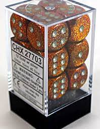 Chessex Gold/Silver Glitter 16mm D6 Dice Block