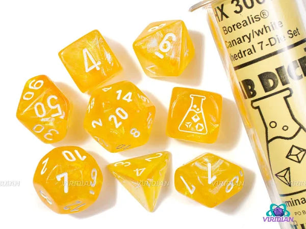 Chessex Lab Dice Canary/White (Luminary) Polyhedral 7-Die Set