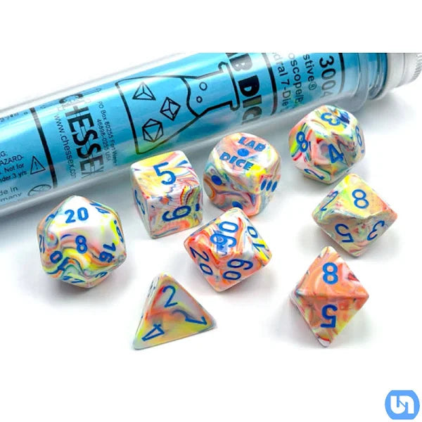 Chessex Lab Dice Kaleidoscope/Blue Polyhedral 7-Die Set