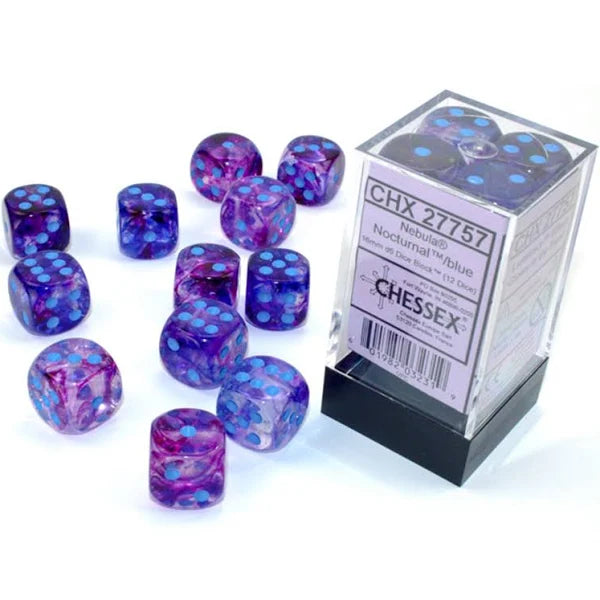 Chessex Nebula Nocturnal/Blue (Luminary) 16mm D6 Dice Block