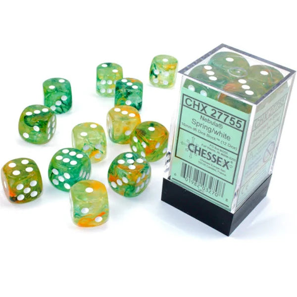 Chessex Nebula Spring/White (Luminary) 16mm D6 Dice Block