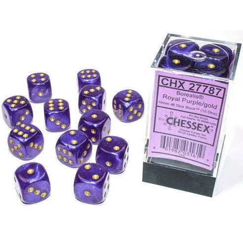 Chessex Royal Purple/Gold (Luminary) 16mm D6 Dice Block