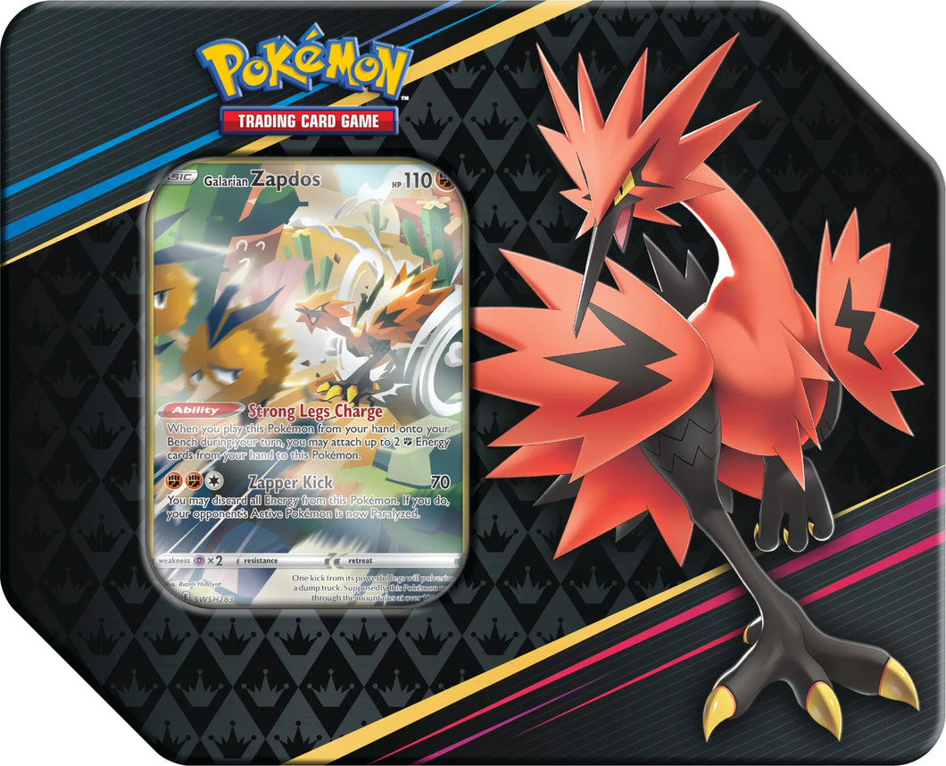 Pokémon TCG: Crown Zenith Galarian Tin Collection (Zapdos)